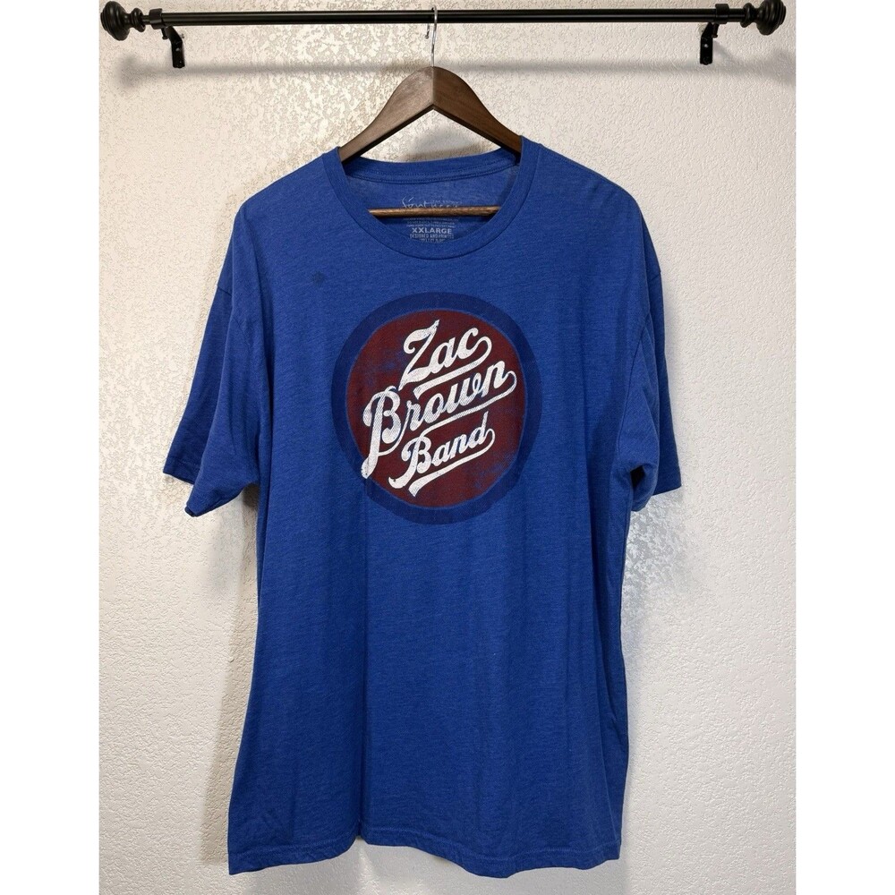 Zac Brown Band 2016 Black Out The Sun Tour T Shirt Men's 2XL Blue Concert Tee